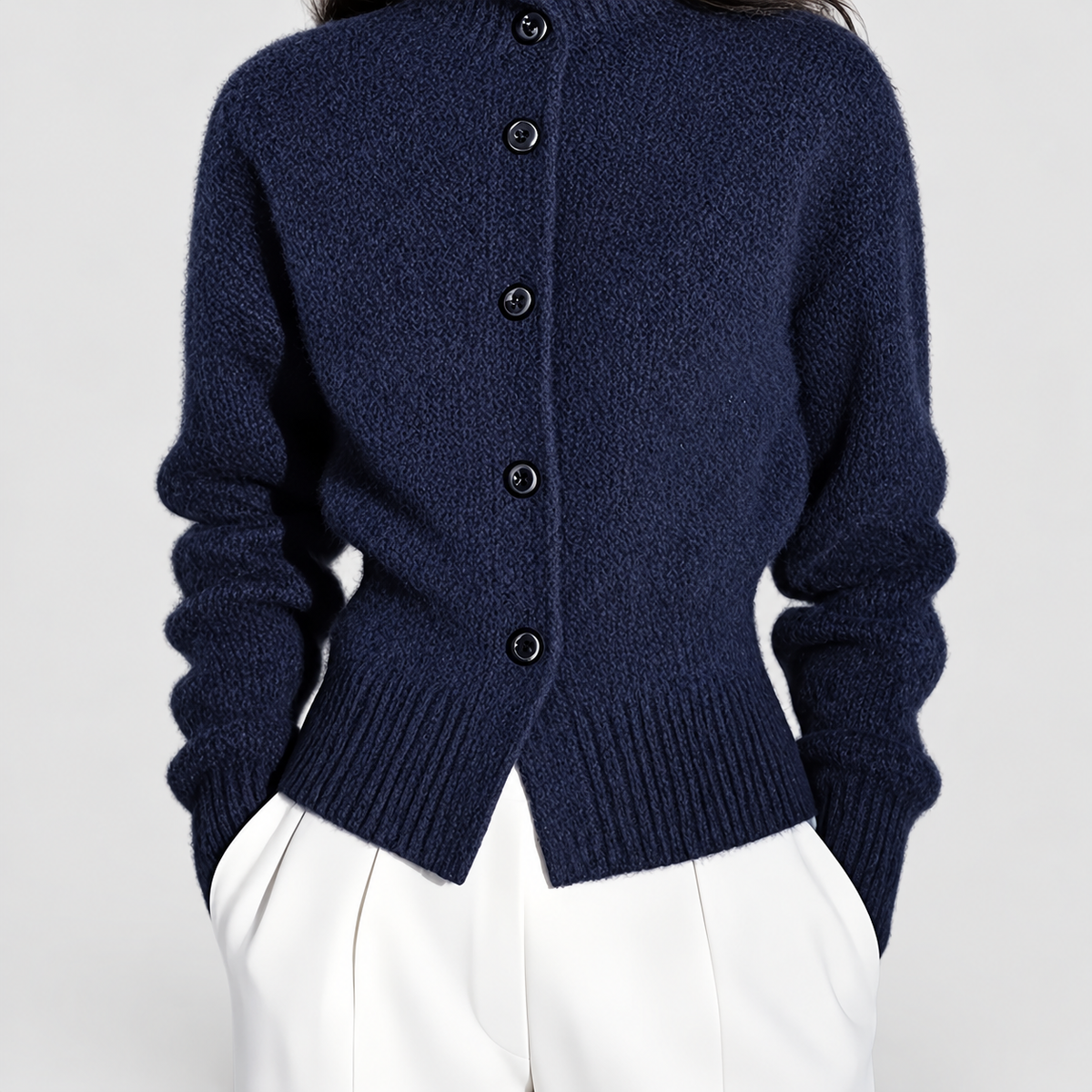 Henriette | Women’s High-Neck Button Cardigan — product detail 10