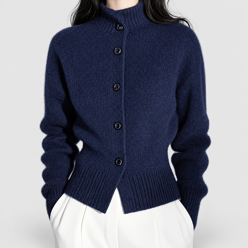 Henriette | Women’s High-Neck Button Cardigan — product detail 11
