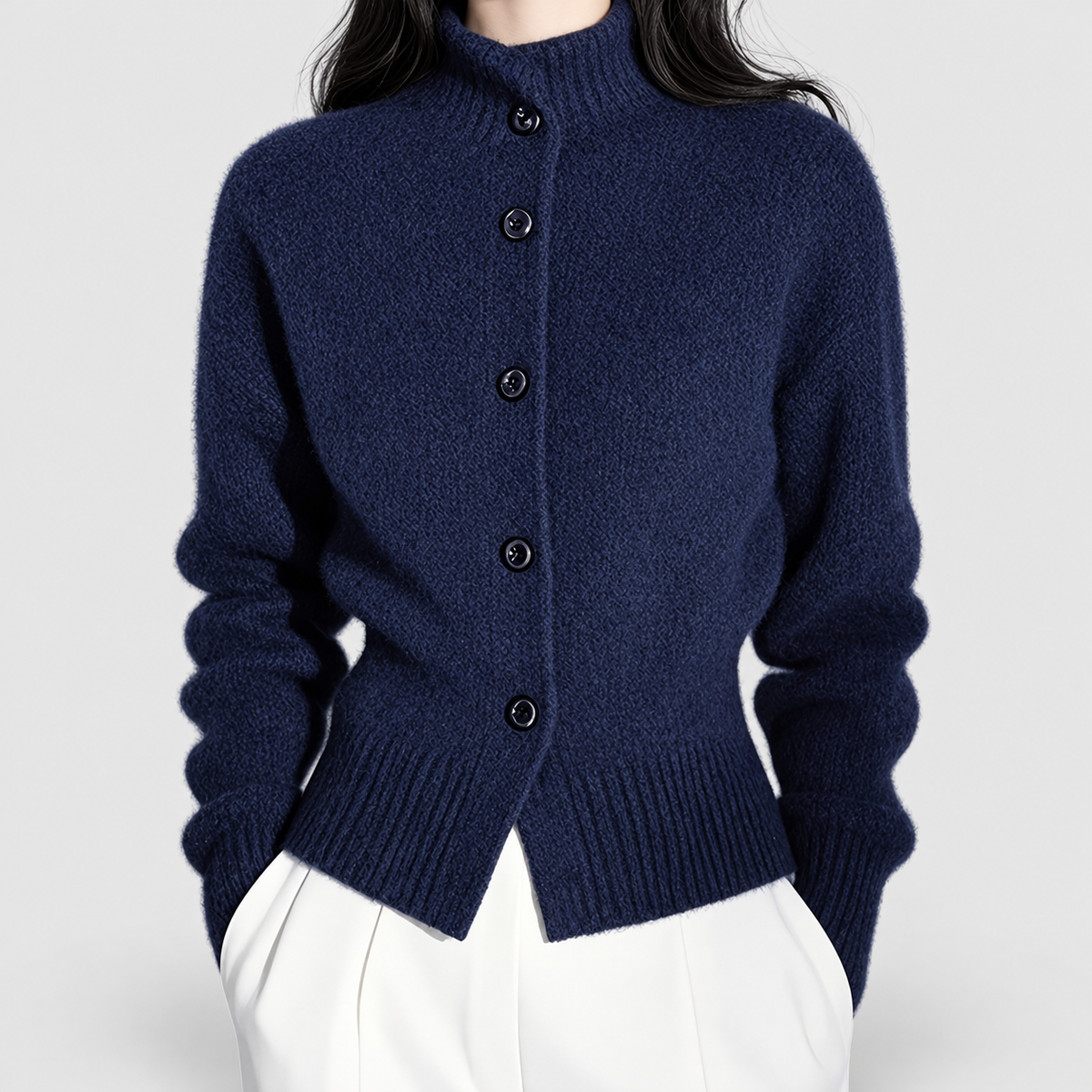 Henriette | Women’s High-Neck Button Cardigan — product detail 11