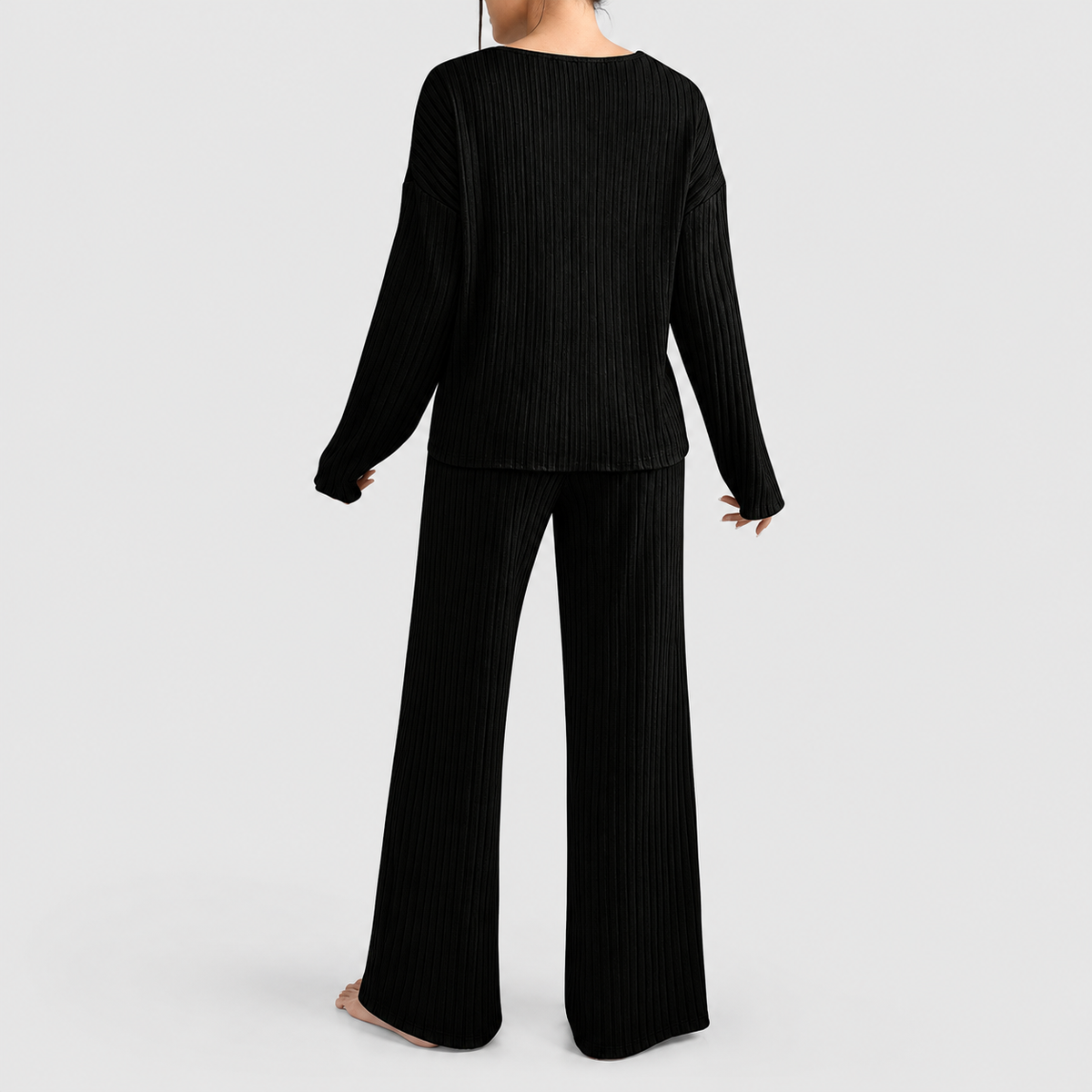 Hollina | Women’s Ribbed Knit Wide-Leg Lounge Set — product detail 9