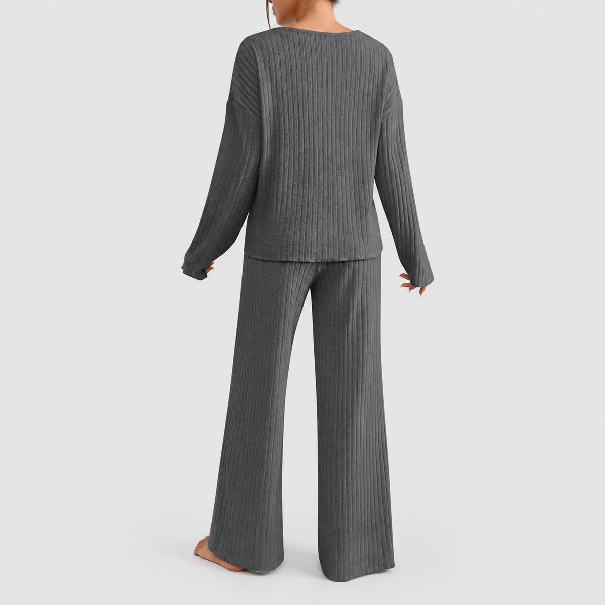 Hollina | Women’s Ribbed Knit Wide-Leg Lounge Set — product detail 13