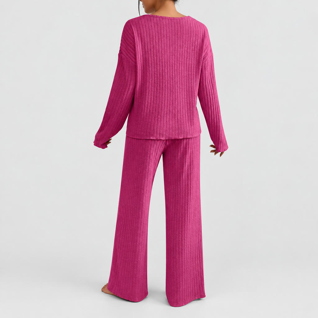 Hollina | Women’s Ribbed Knit Wide-Leg Lounge Set — product detail 19