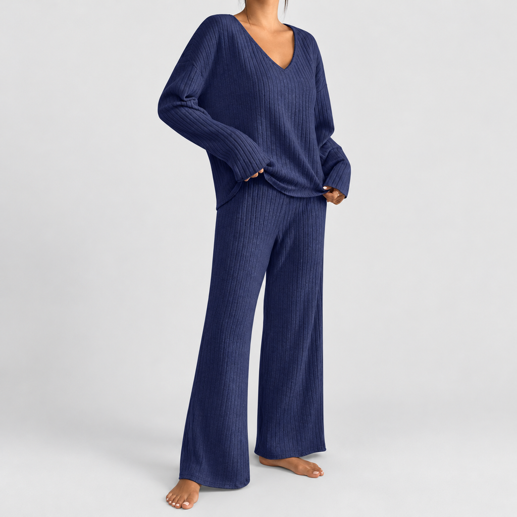 Hollina | Women’s Ribbed Knit Wide-Leg Lounge Set — product detail 21