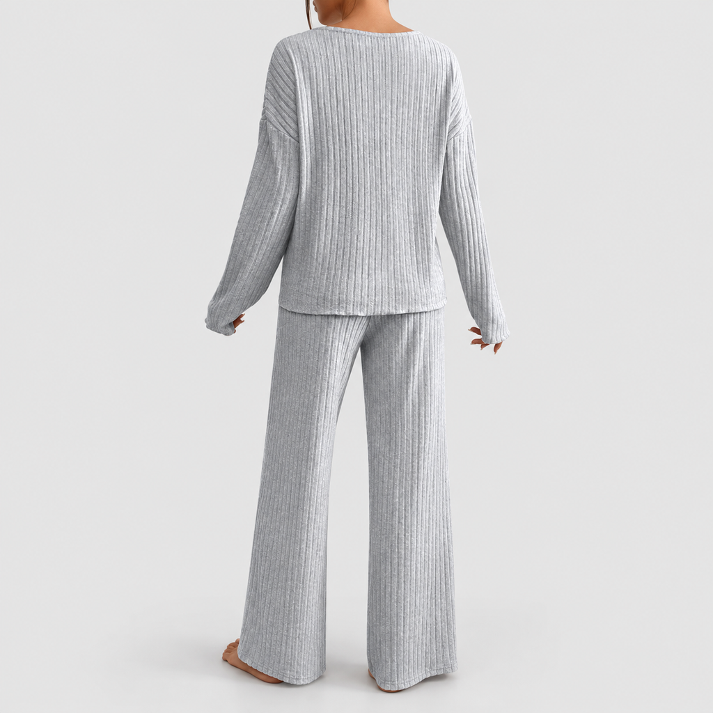 Hollina | Women’s Ribbed Knit Wide-Leg Lounge Set — product detail 24