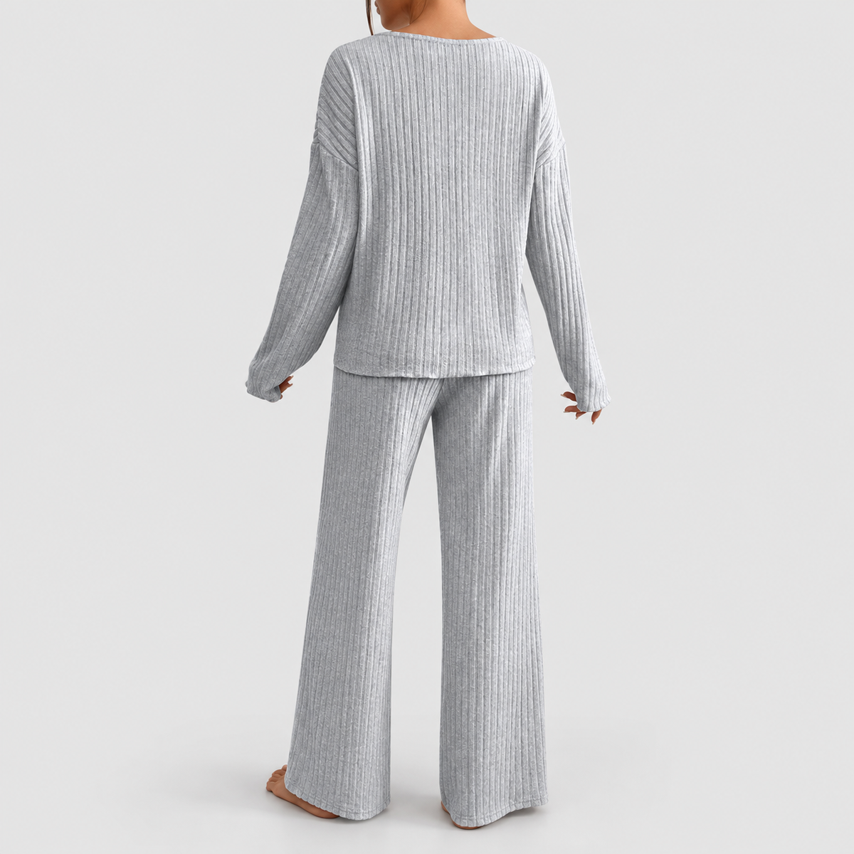 Hollina | Women’s Ribbed Knit Wide-Leg Lounge Set — product detail 24