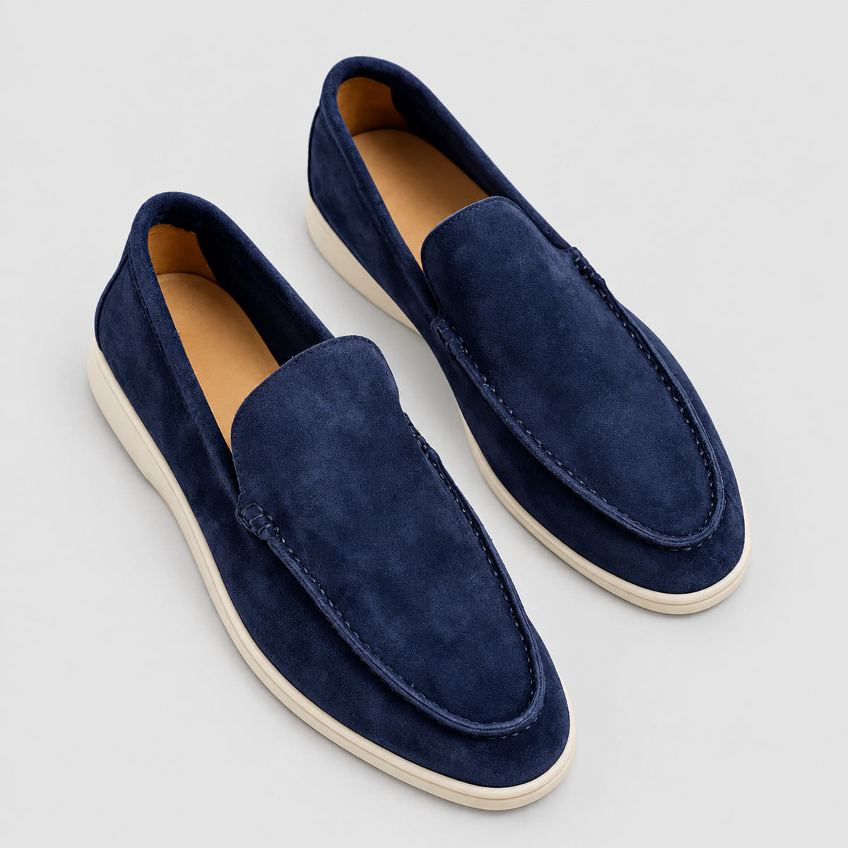 Hollis | Men’s Casual Slip-On Loafers — Navy Blue