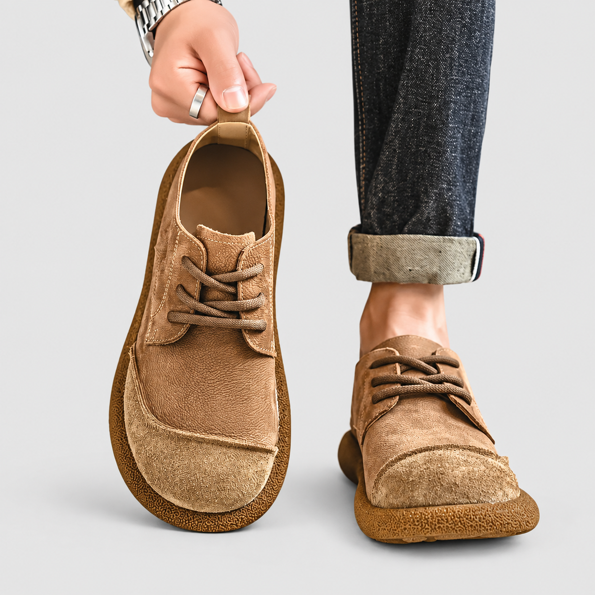 Hugo | Men’s Everyday Lace-Up Shoes — Khaki