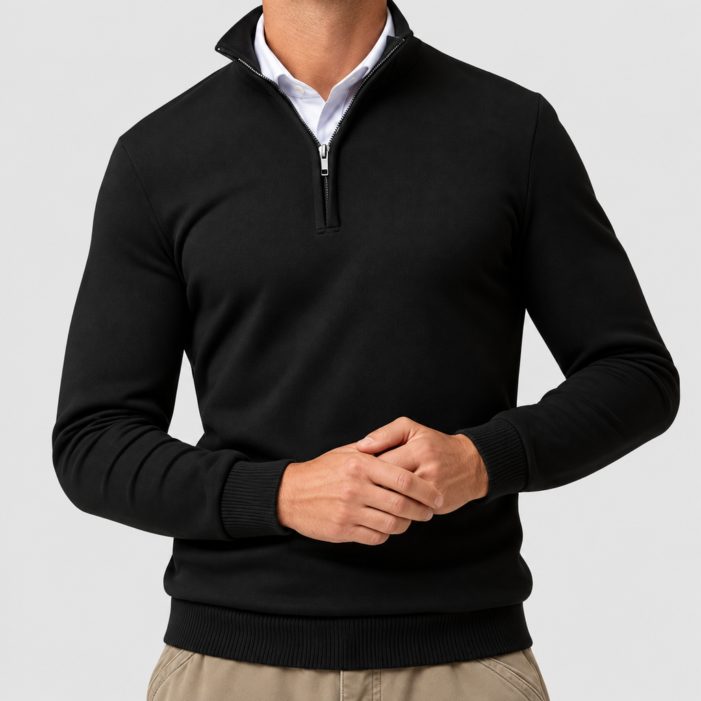Huxley | Men’s High-Neck Quarter-Zip Knit Sweater — product detail 2