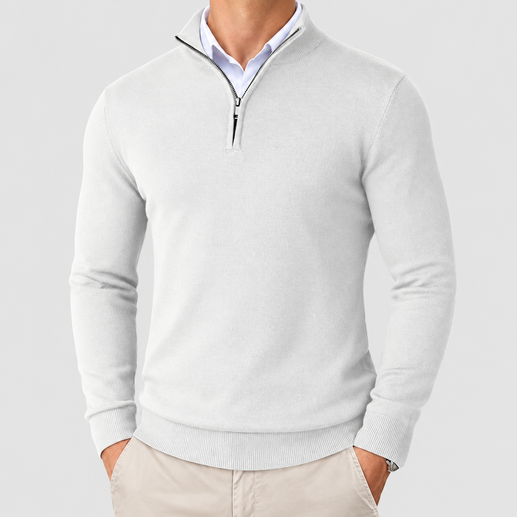Huxley | Men’s High-Neck Quarter-Zip Knit Sweater — product detail 3