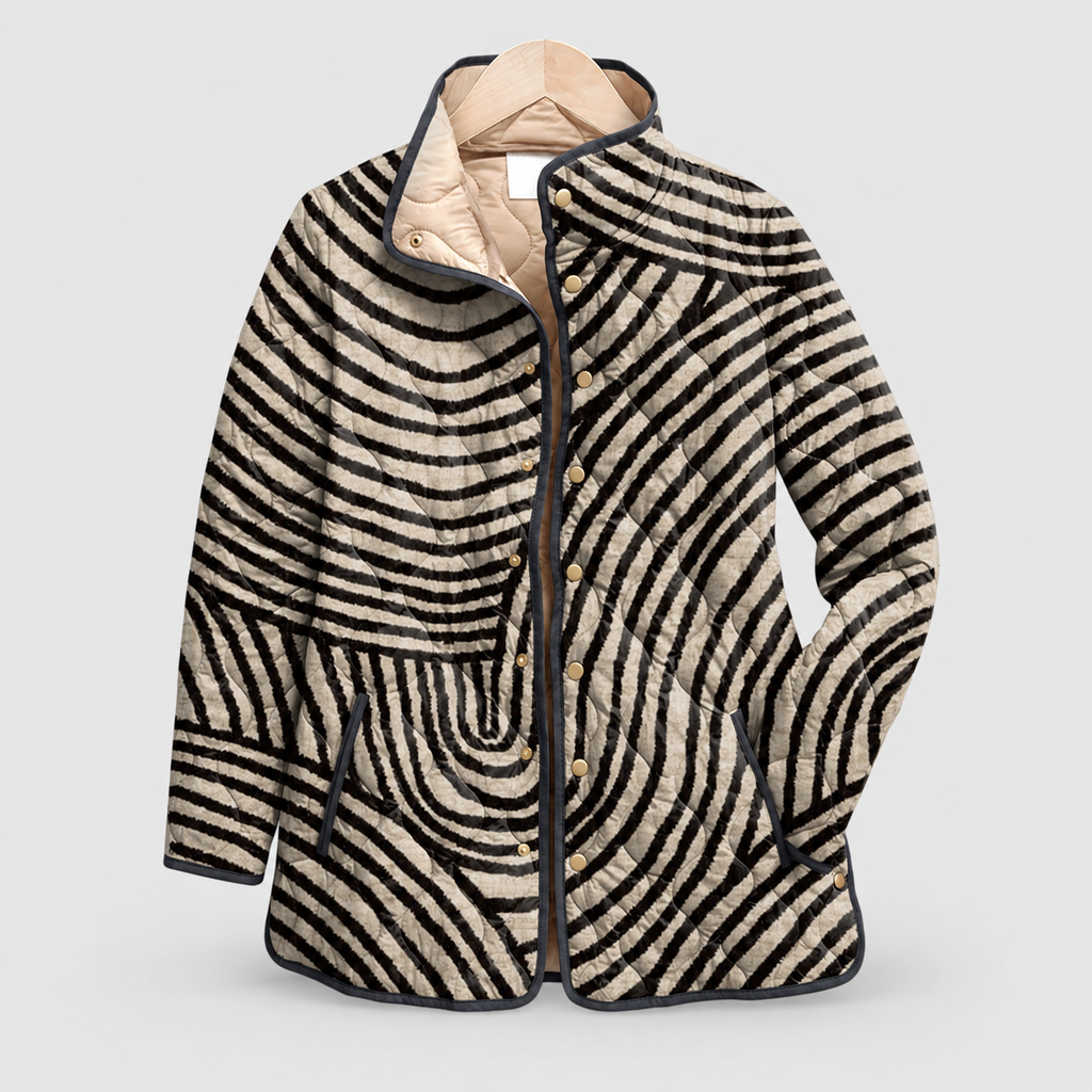 Inessa-Rose | Women’s Retro-Print Quilted Jacket — product detail 1