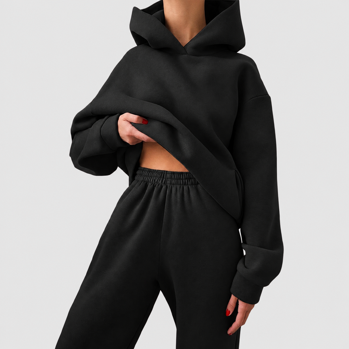 Isadora | Women’s Oversized Hoodie and Jogger Set — Black