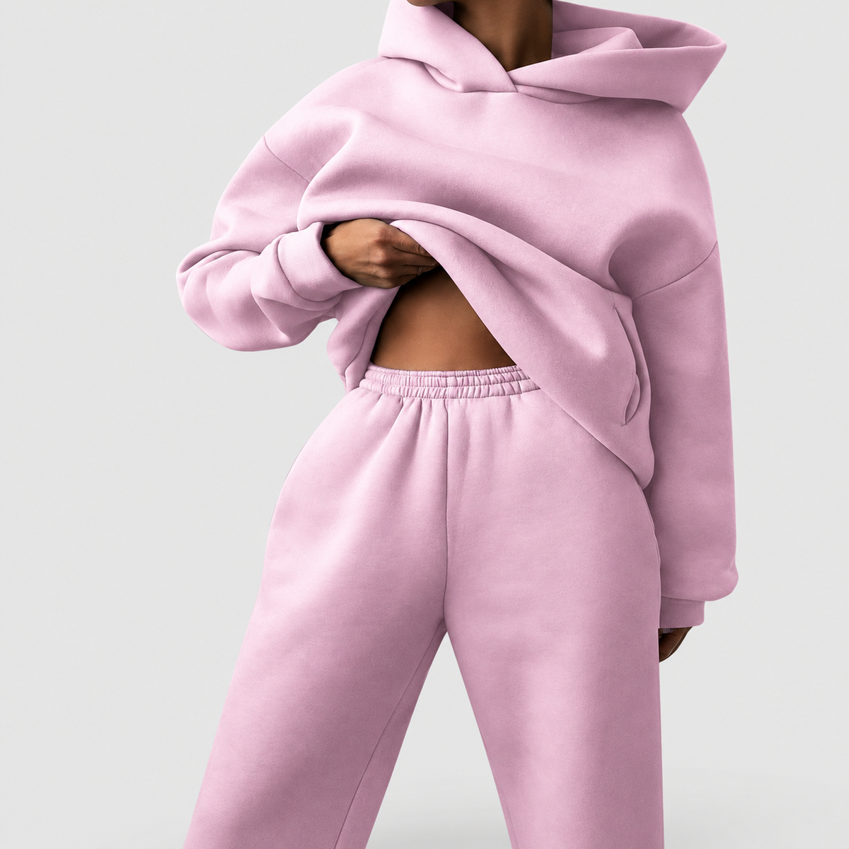 Isadora | Women’s Oversized Hoodie and Jogger Set — Pink