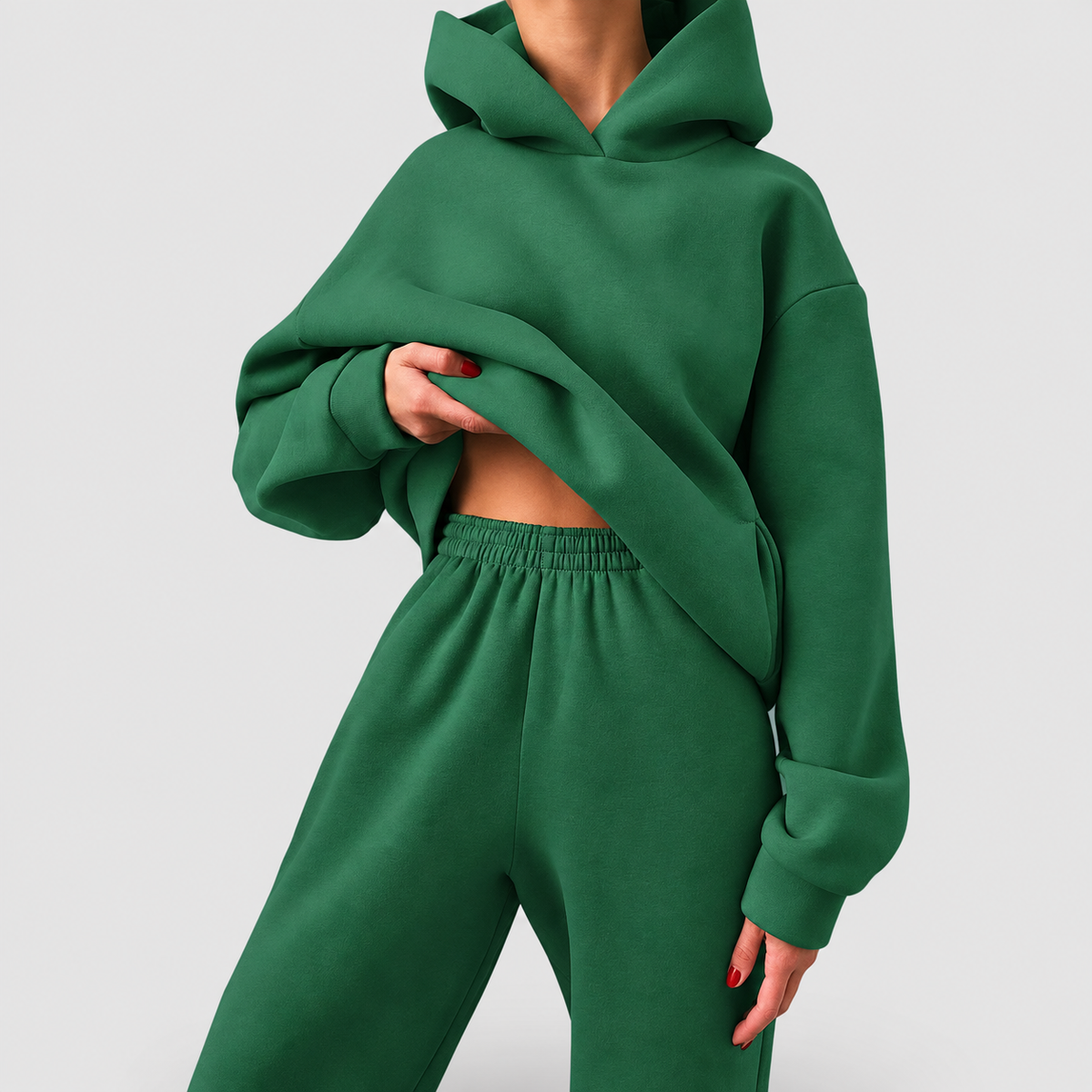 Isadora | Women’s Oversized Hoodie and Jogger Set — Green