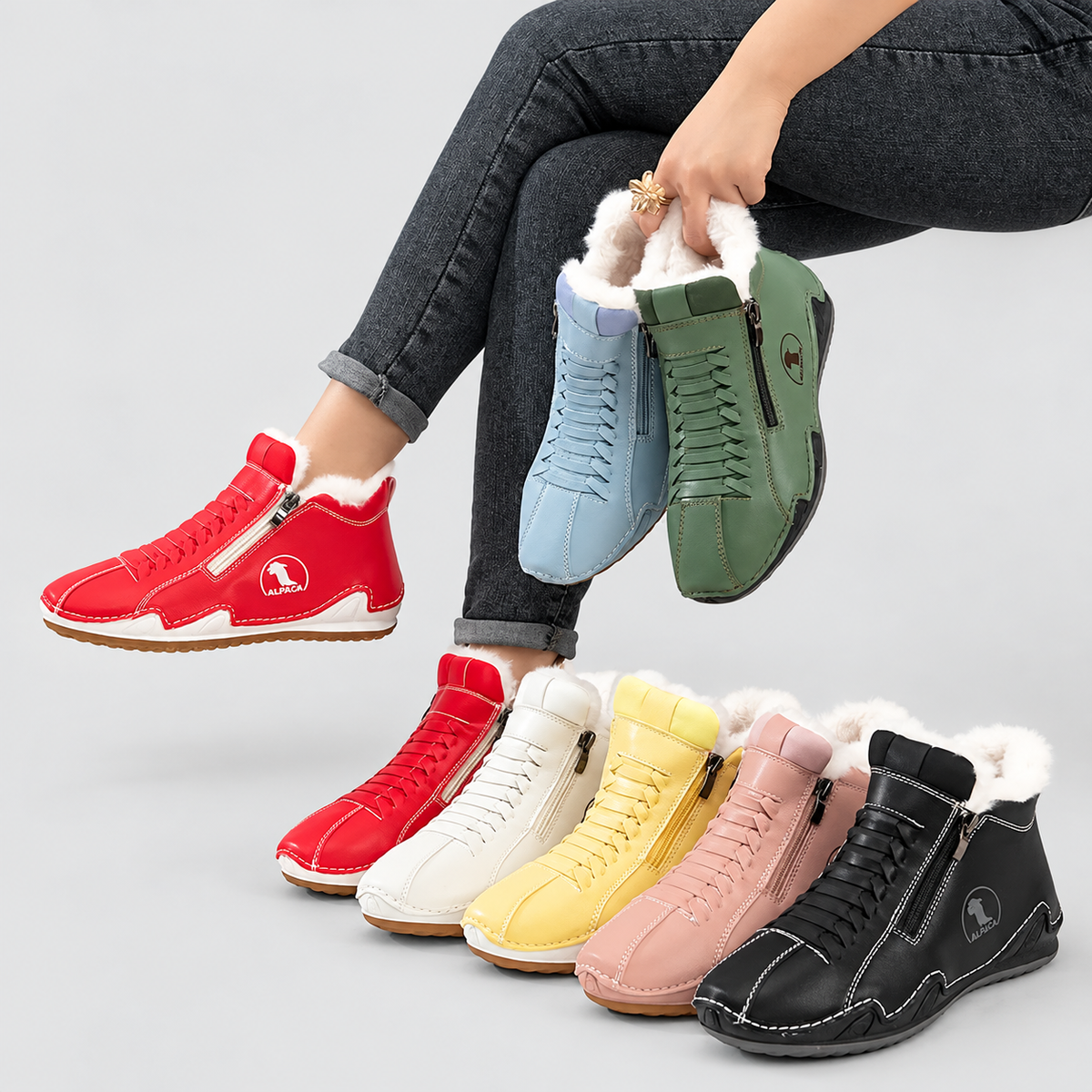 Ivania | Women’s Faux-Fur-Lined Lace-Up Ankle Boots — product detail 2