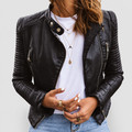 Jacqueline | Women’s Zip-Up Jacket with Ribbed Sleeve Panels — product detail 2
