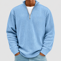 Jasper | Men’s Ribbed Half-Zip Sweater — Blue
