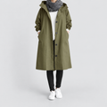 Jessamine-Rose | Women’s Hooded Longline Trench Coat — Green