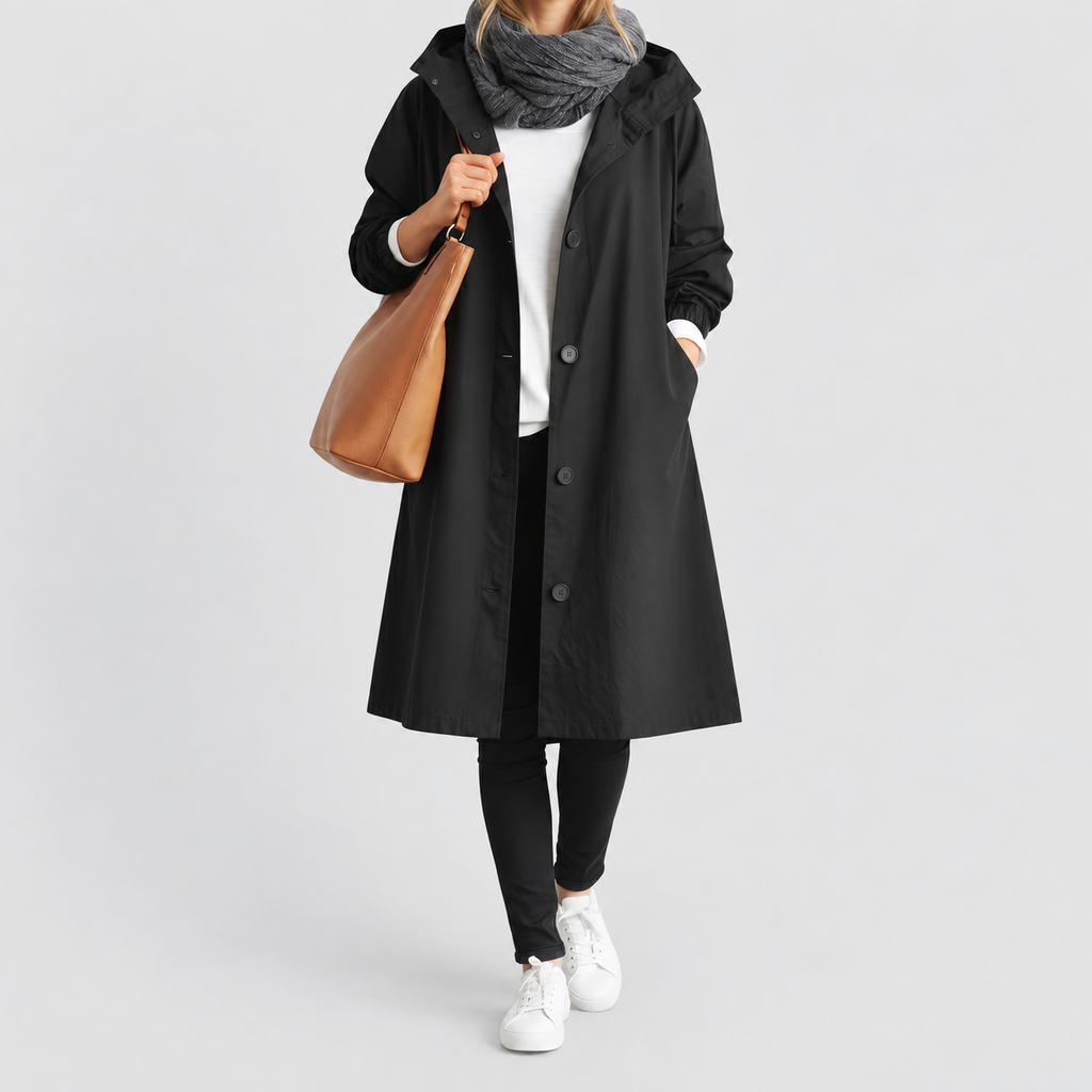 Jessamine-Rose | Women’s Hooded Longline Trench Coat — product detail 11