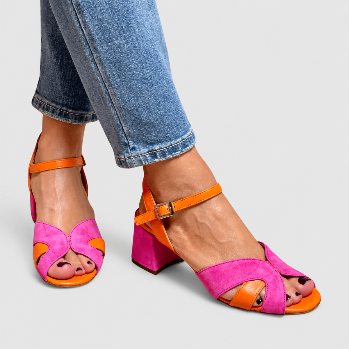Jessamy-Rose | Women’s Colour-Block Ankle-Strap Heels — product detail 4