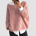 Jessamy | Women’s Oversized Dropped-Shoulder Sweater — Dark Pink