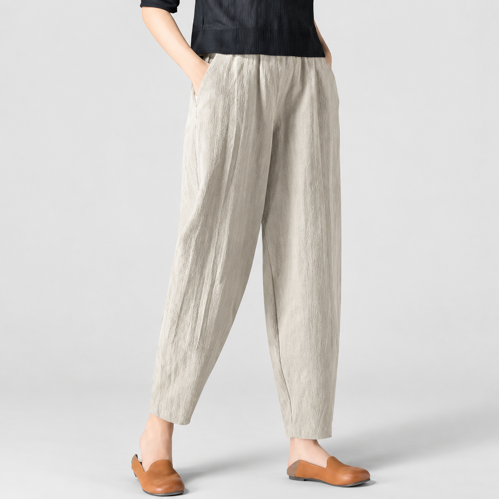 Jocelina | Women’s Wide-Leg Relaxed-Fit Pants — Beige