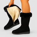 June | Women’s Lined Winter Boots with Side Zip — Black
