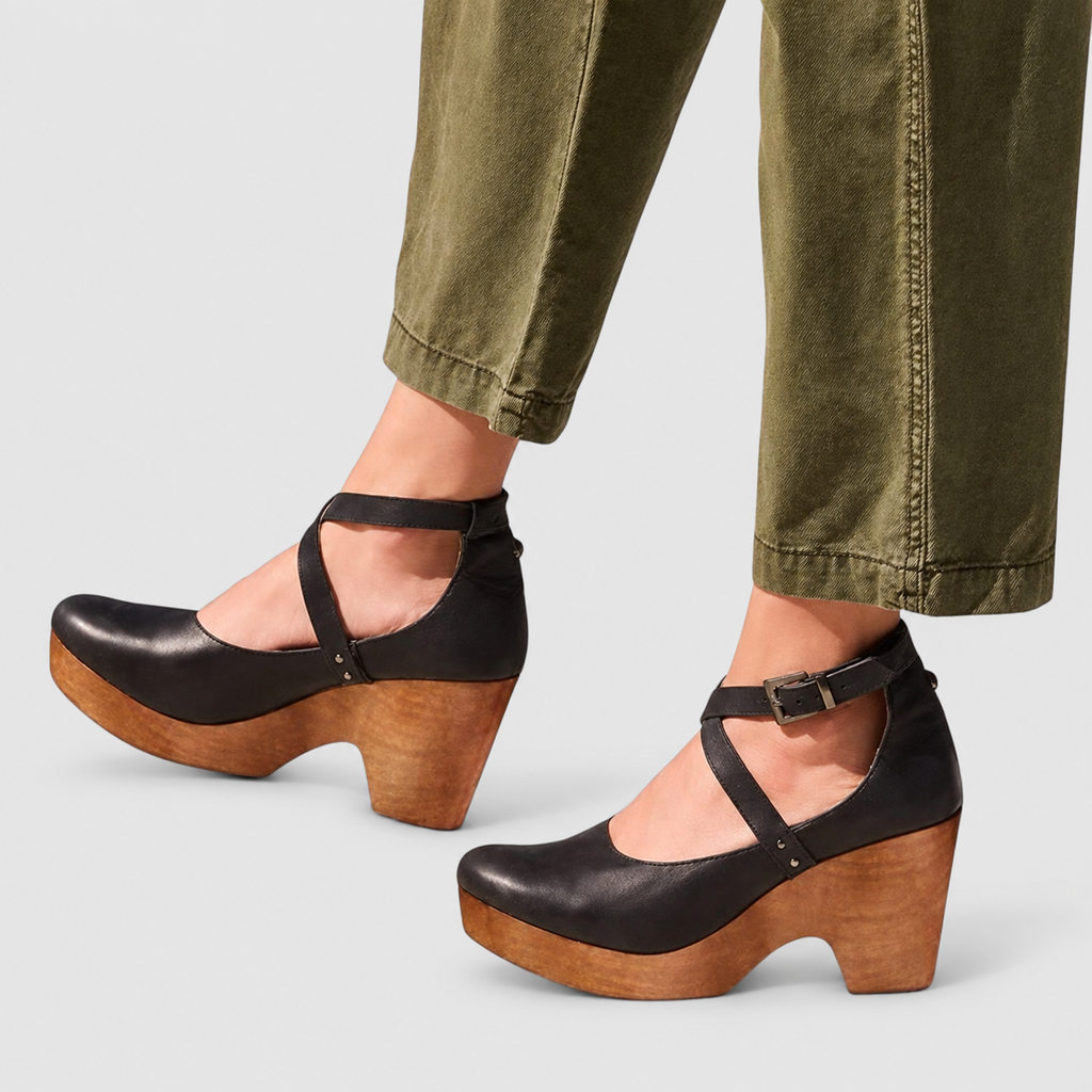 Kalina | Women’s Mary Jane Ankle-Strap Block-Heel Shoes — Black
