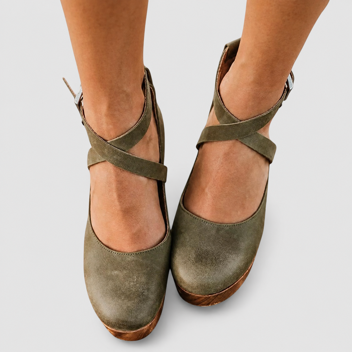 Kalina | Women’s Mary Jane Ankle-Strap Block-Heel Shoes — Green