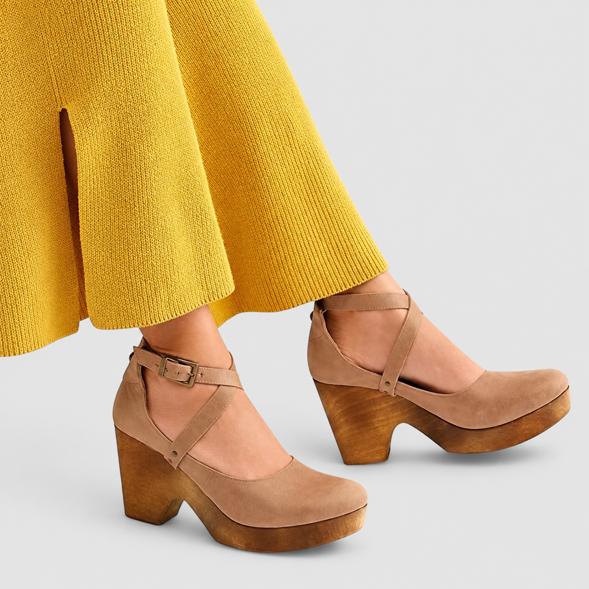 Kalina | Women’s Mary Jane Ankle-Strap Block-Heel Shoes — Khaki