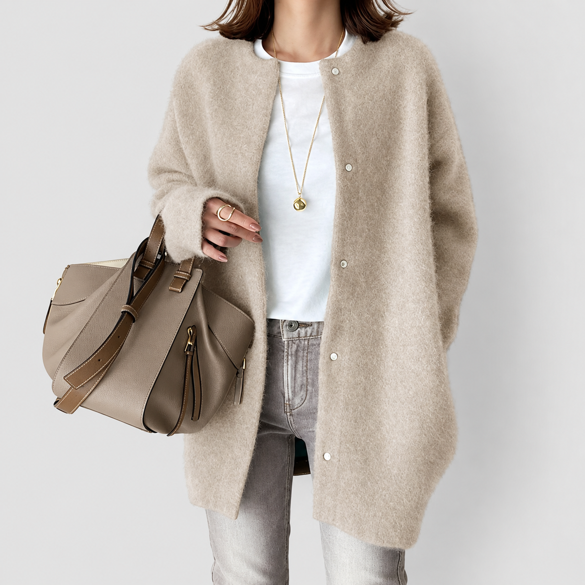 Kerensa-Rose | Women’s Relaxed-Fit Coat — Beige