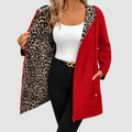 Keziah | Women’s Reversible Printed Hooded Coat — Red