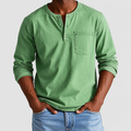 Kieran | Men’s Long-Sleeve Henley Shirt — Green
