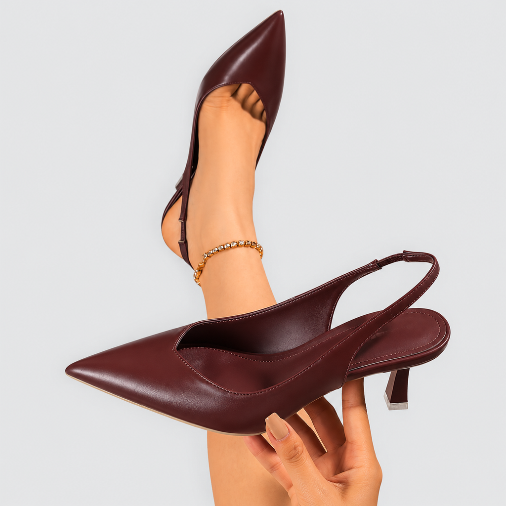 Kirsten | Women’s Pointed-Toe Slingback Kitten Heels — product detail 1