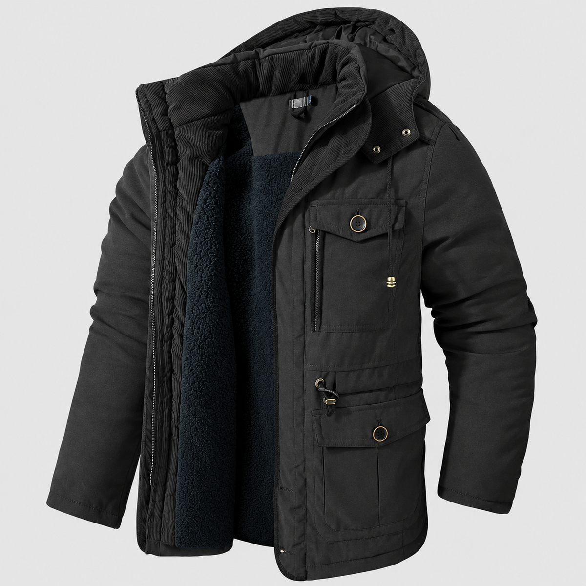 Lachlan | Men’s Hooded Winter Jacket — Black