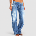 Lavinelle | Women’s Low-Rise Wide-Leg Stretch Jeans — Blue
