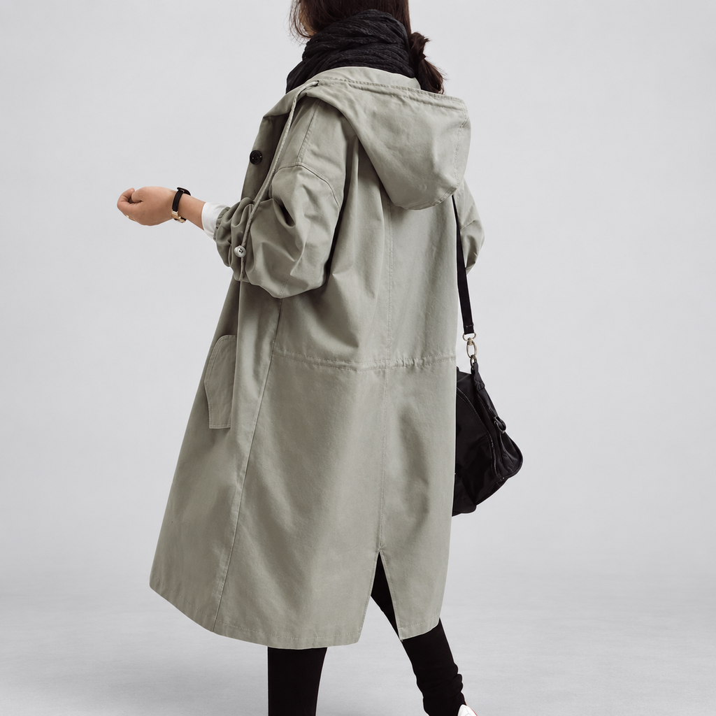 Lenna | Women’s Hooded Oversized Long Trench Coat — product detail 7