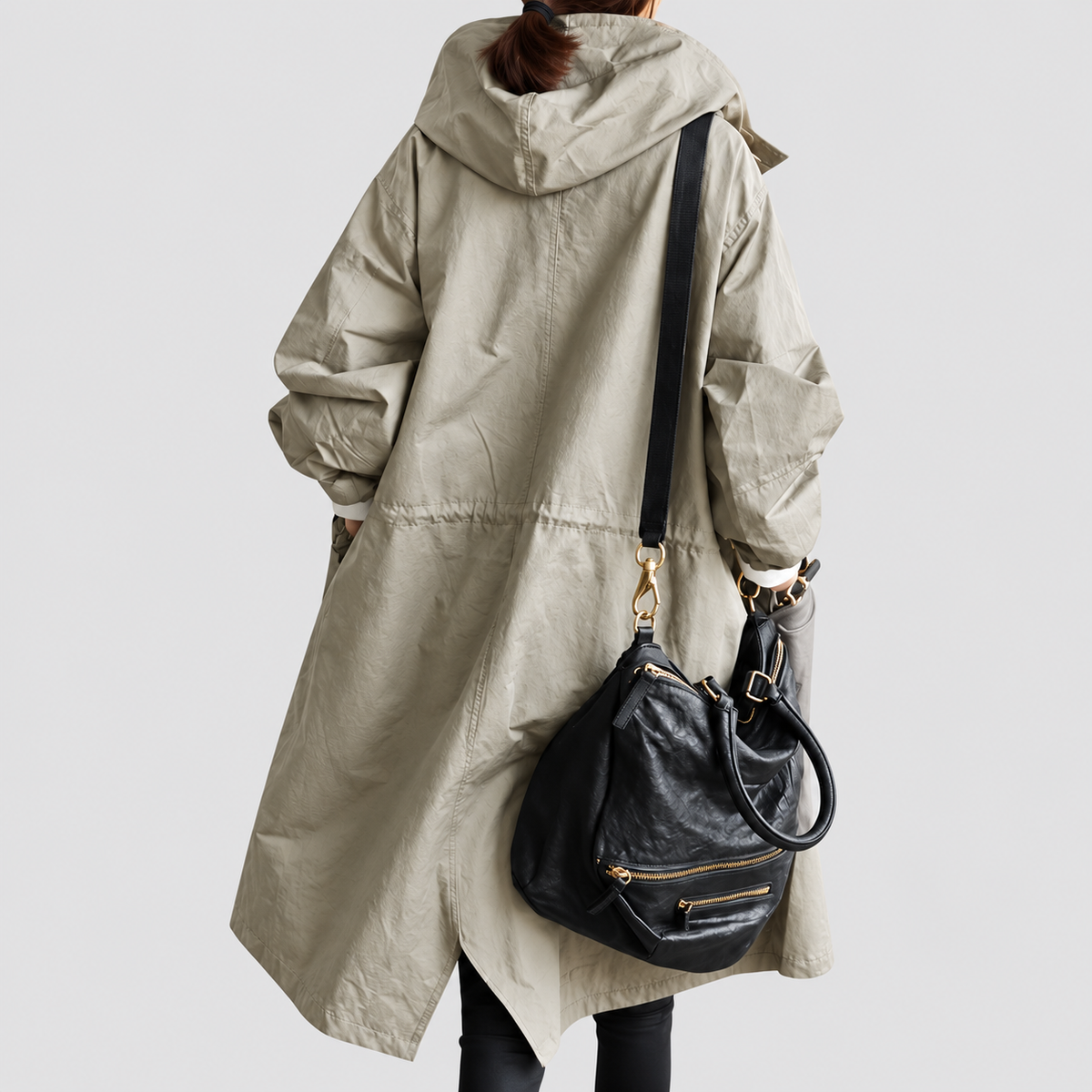 Lenna | Women’s Hooded Oversized Long Trench Coat — product detail 8
