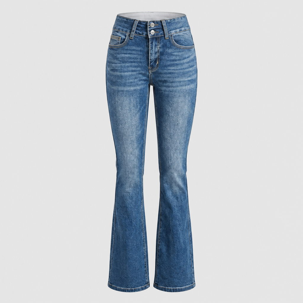 Leora | Women’s Flare Jeans with Double-Button Waist — product detail 3
