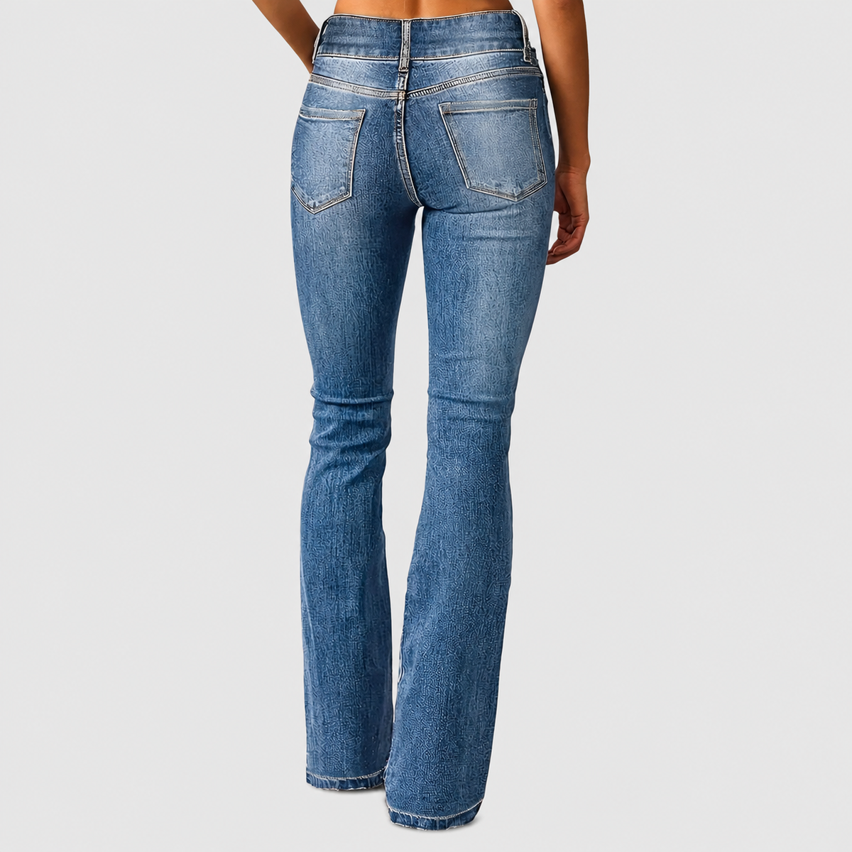 Leora | Women’s Flare Jeans with Double-Button Waist — product detail 6