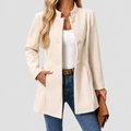 Rosalie | Women’s Collar Button-Front Coat — White
