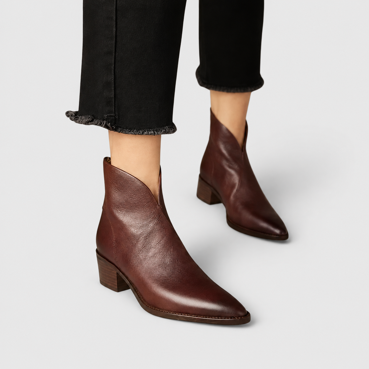 Lissandra | Women’s Block-Heel Ankle Boots — Dark Brown