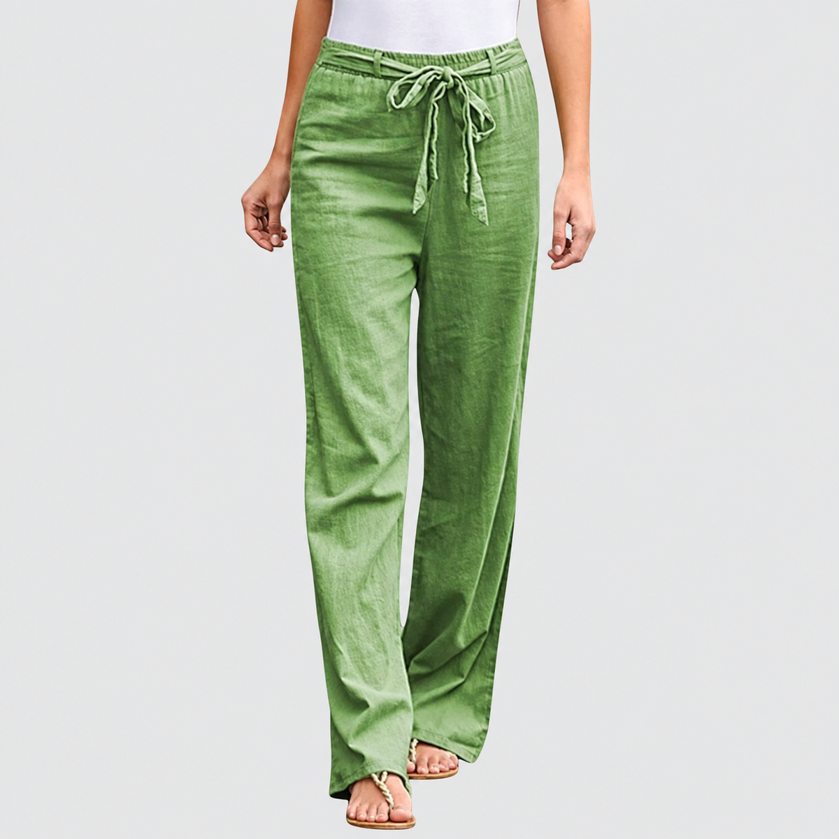 Liviana | Women’s Wide-Leg Drawstring Pants — Green