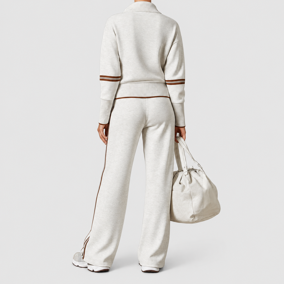 Lorelina | Women’s Quarter-Zip Lounge Set with Wide-Leg Pants — product detail 3