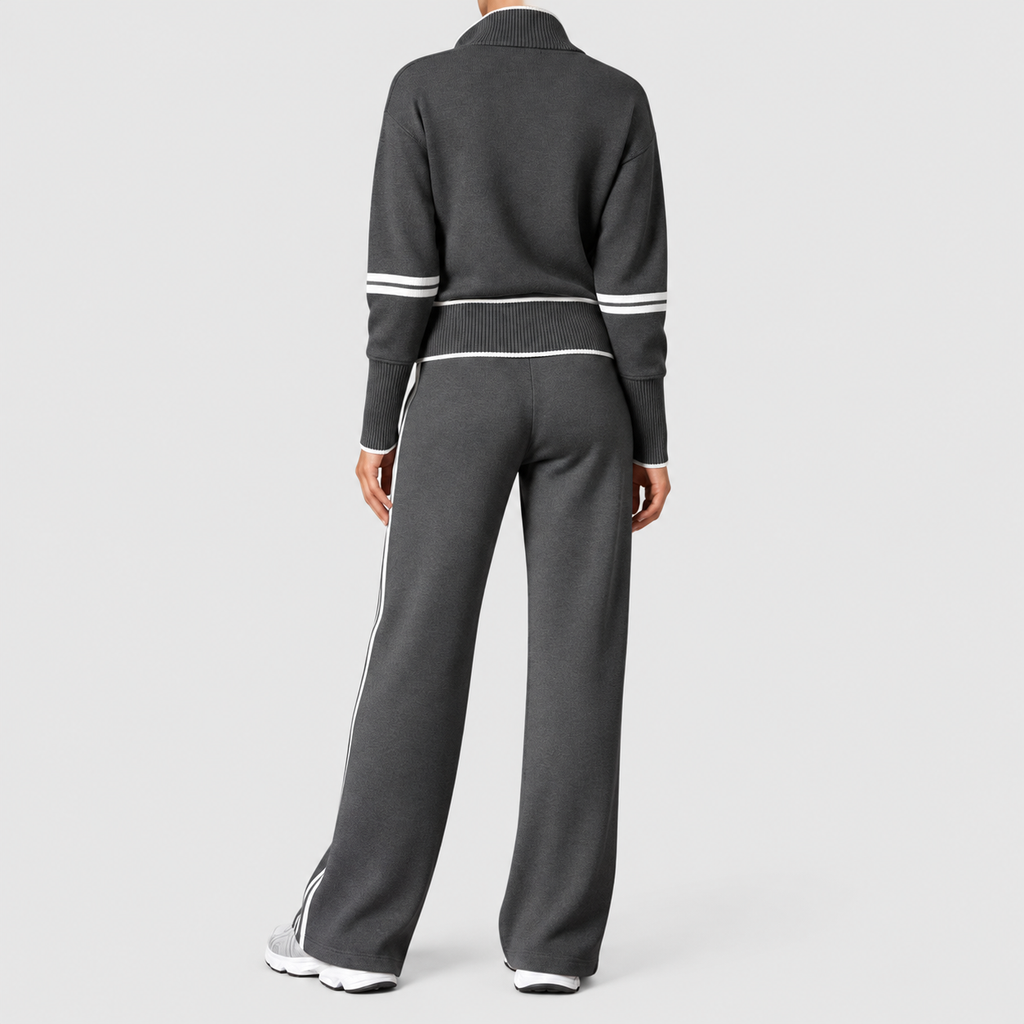Lorelina | Women’s Quarter-Zip Lounge Set with Wide-Leg Pants — product detail 5