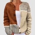 Lorna | Women’s Patchwork Button-Front Cardigan — product detail 1