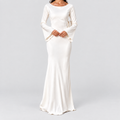 Women's Long-Sleeve Flowing Maxi Dress — Ivory