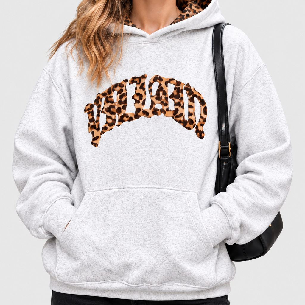 Women's Soft Leopard Detail Hoodie — 