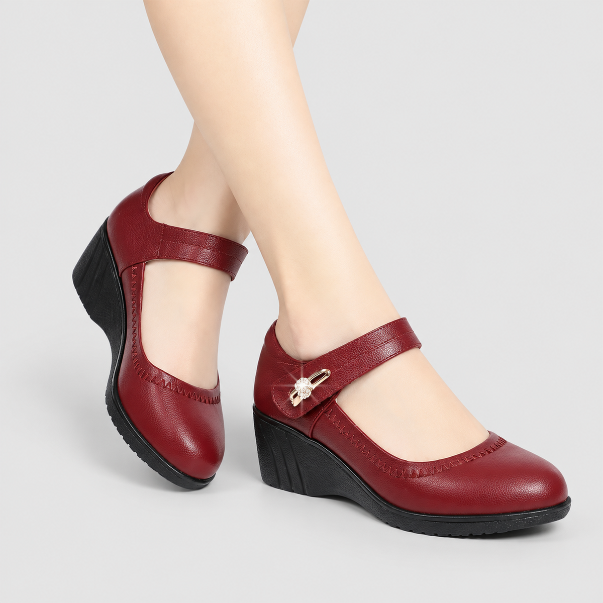 Lydiane | Women’s Strap-Detail Wedge Mary Jane Shoes — product detail 4