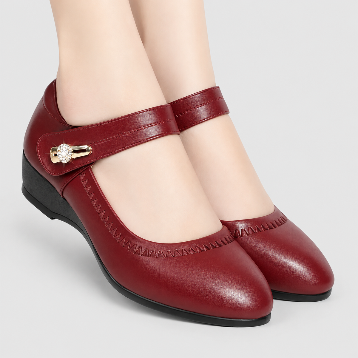 Lydiane | Women’s Strap-Detail Wedge Mary Jane Shoes — product detail 8