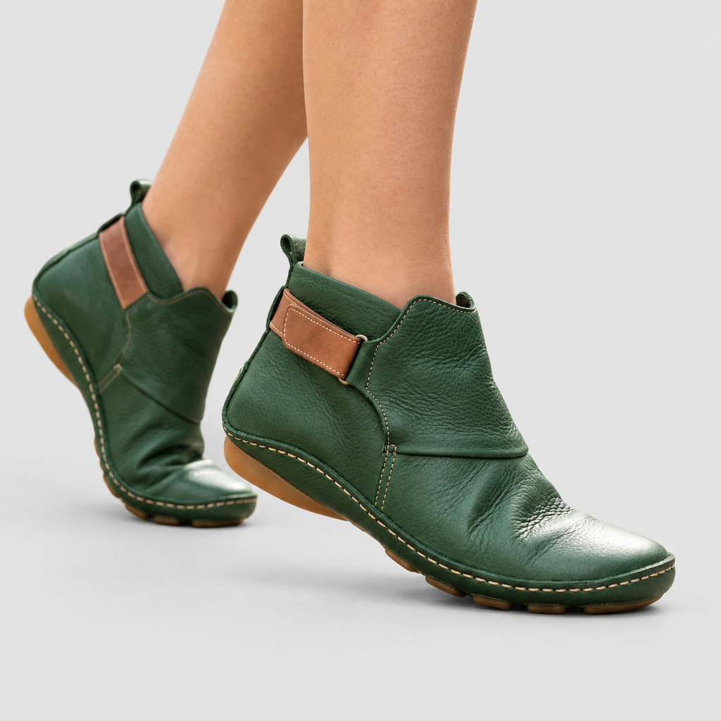 Lysandra | Women’s Slip-On Ankle Boots with Contrast Tab — product detail 1